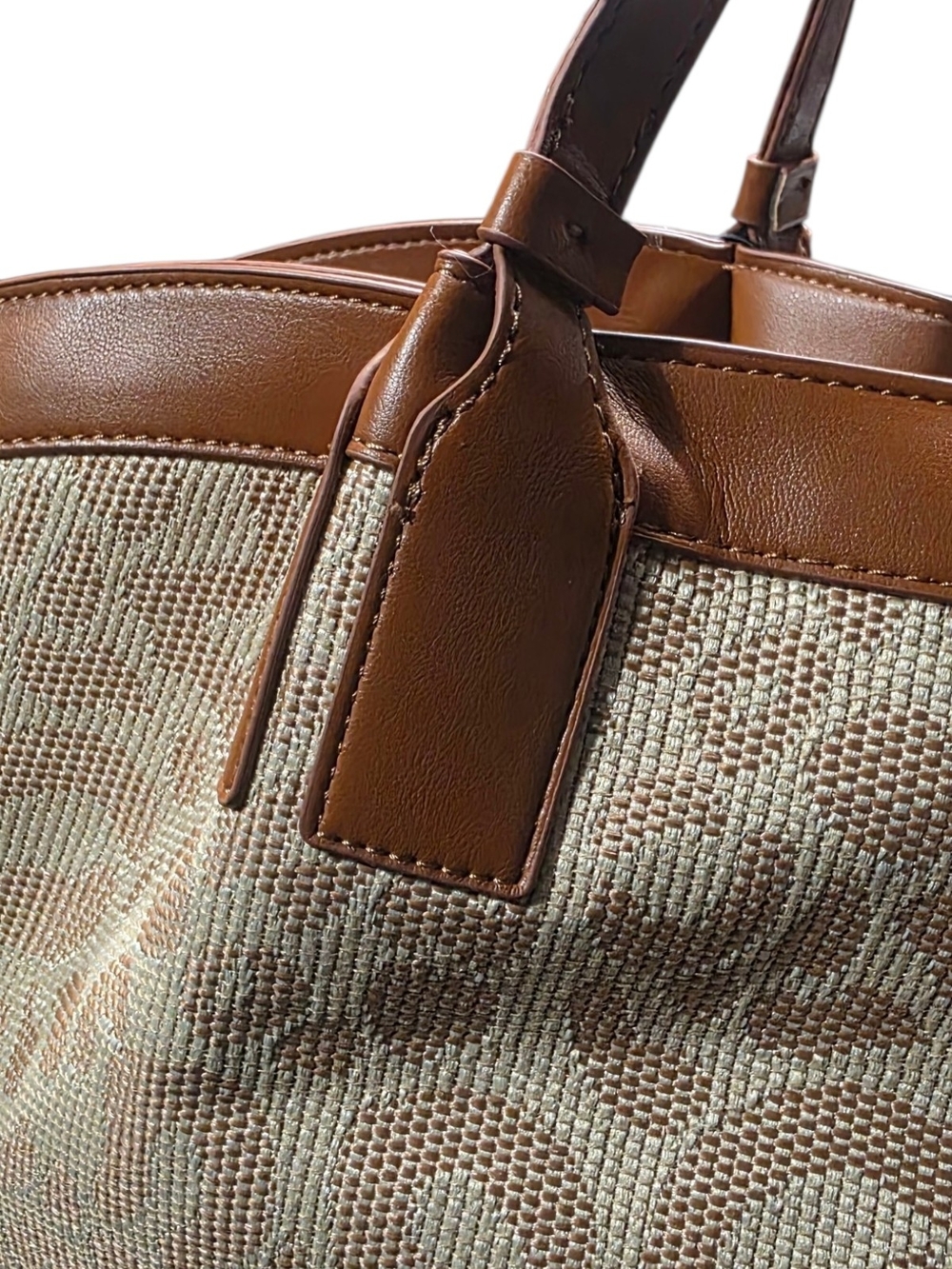 Nicole Miller New York Beige And Tan Leopard Jacquard Tote Bag No Callout NWT - Picture 12 of 12